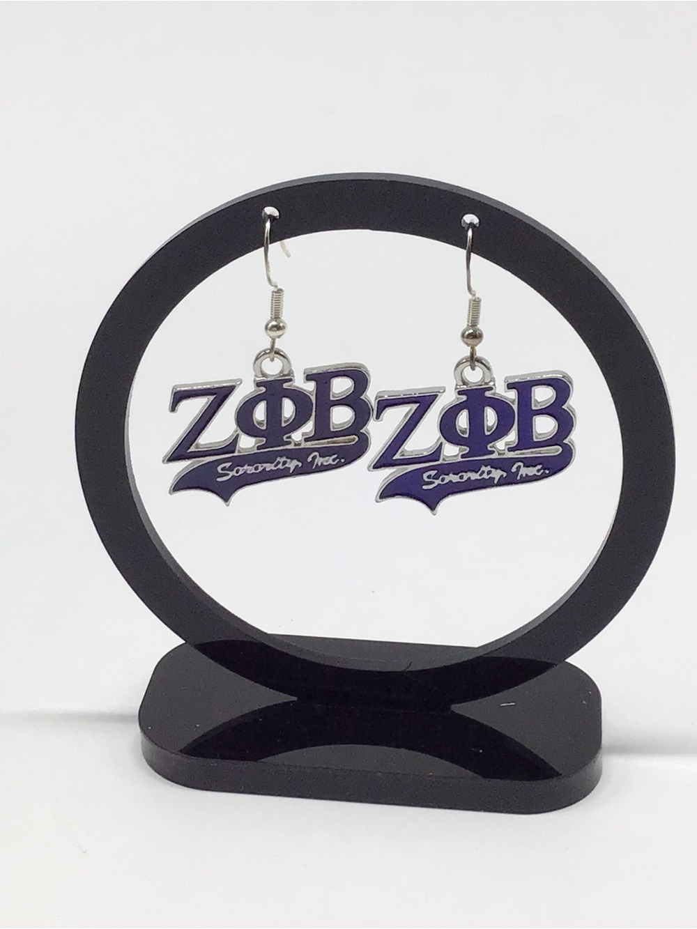 Zeta Phi Beta Enamel Dangle Earrings